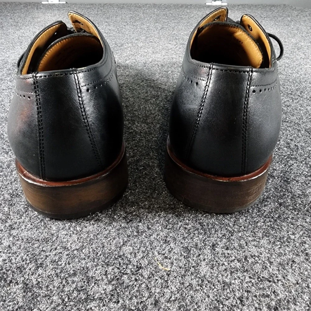 Johnston & Murphy Sanborn Cap Toe Dress Shoes Mens 10 M Black Leather Formal